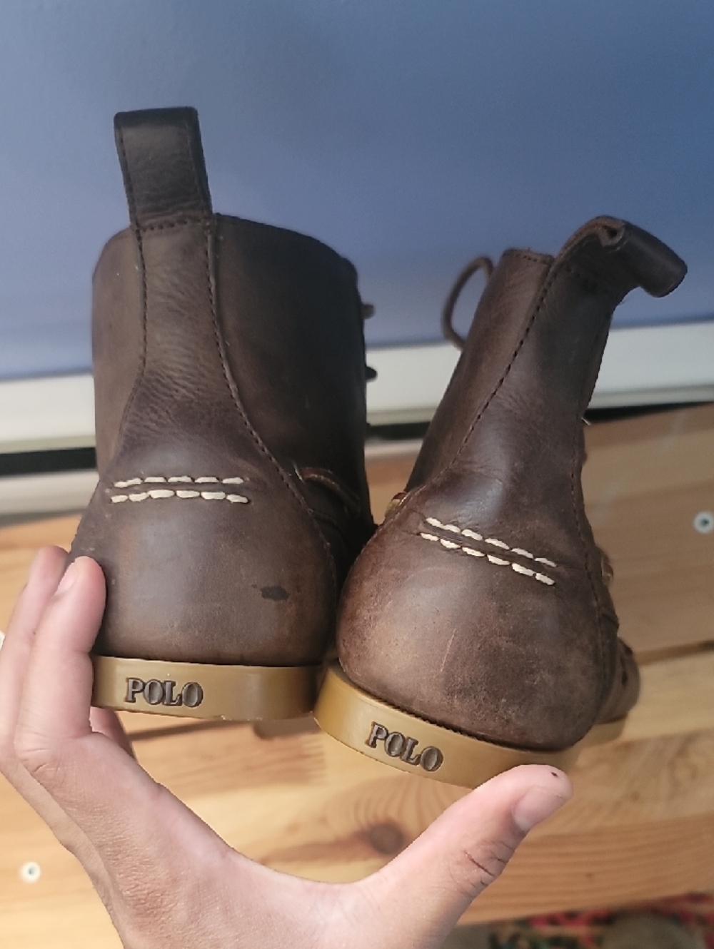 Brown Polo Leather Lace Up Chukka Boots Sz 11 - Picture 6 of 6